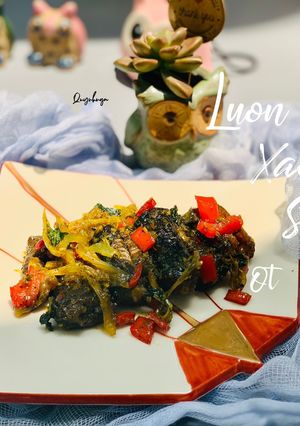 Hình của món Lươn xào sả ớt.