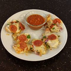 A picture of Chicken Breast Pizzas.