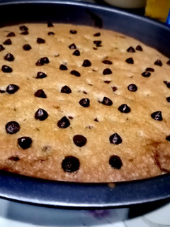 A picture of Nutella stuffed chocolate chip cookie skillet.