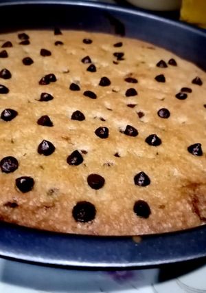A picture of Nutella stuffed chocolate chip cookie skillet.