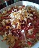 Ensalada de quinoa, melón y jamón