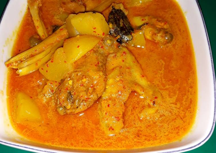 Langkah memasak Gule santan ayam kampung Lezat