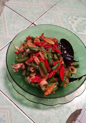 Foto resep Tumis cumi asin kacang panjang