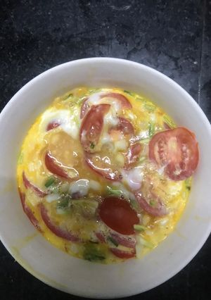Hình của món Trứng gà hấp cà chua.