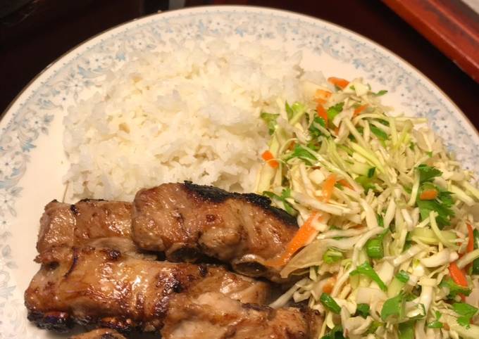 Broiled Pork Ribs and Coleslaw (of course, my way as usual 😊)