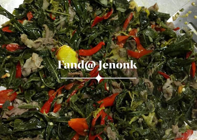 Resep Tumis Daun singkong +daging kambing oleh Fand@ (Fb Pawon'Fanda