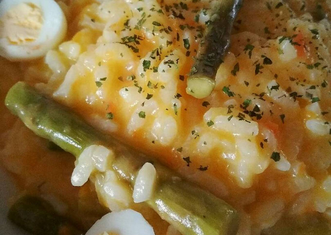 Risotto de trigueros y calabaza