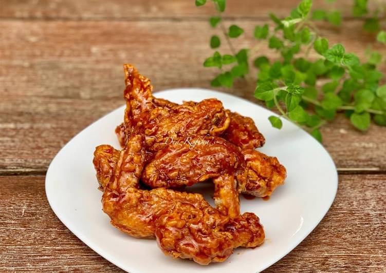 Langkah Mudah untuk Membuat Korean Fried Chicken Wings  (Bonchon-style), Enak Banget