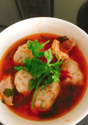 A picture of Vietnamese Fish Cake in Tomato Sauce.