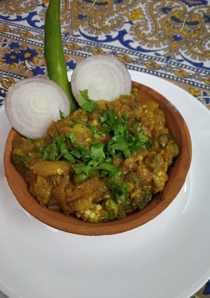A picture of Brinjal bharta.