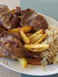 Libasült steak burgonyával és borban párolt káposztával #gluténmentes