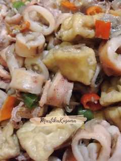 Foto resep Tumis cumi asin tahu