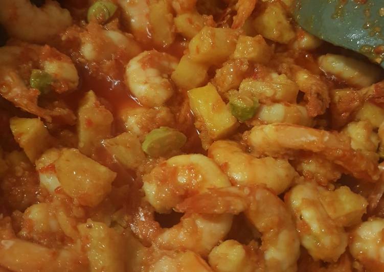 Resep Udang balado kentang pete, Enak Banget