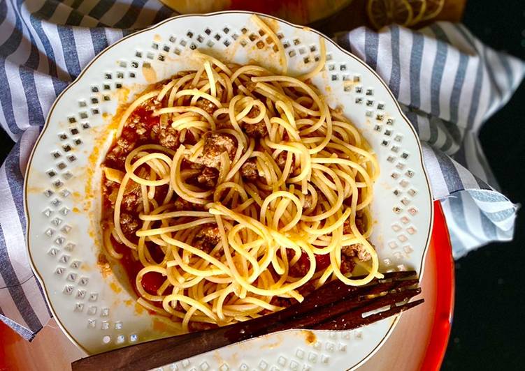 Spaghetti daging cincang