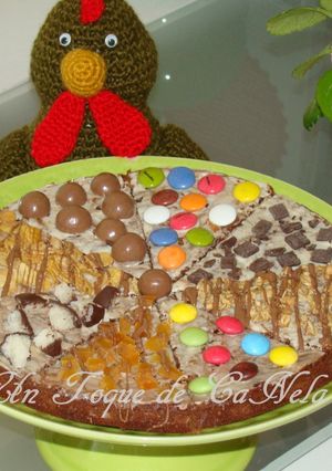 Una foto de Pizza brownie de nutella