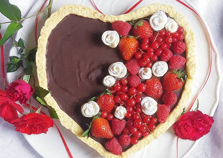 Crostata alla ganache di cioccolato fondente