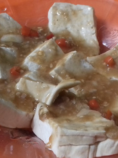 Foto resep Steam tofu with oyster sauce (tahu kukus siram saus tiram)