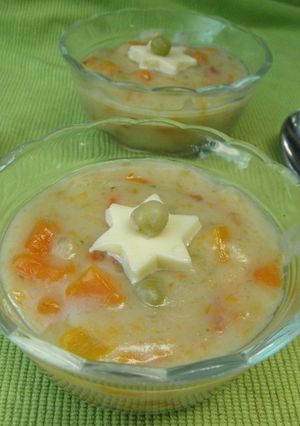 Una foto de Sopa crema de arvejas