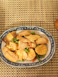 【源釀醬油】醬燒鮑松蔬食 的食譜成品照片