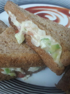 A picture of Mayo veg sandwich| Easy to make Tasty to eat.😍.