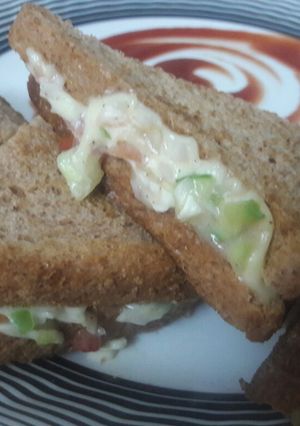 A picture of Mayo veg sandwich| Easy to make Tasty to eat.😍.