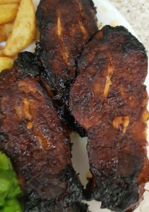 A picture of My Marinated Pork loin Chops.
