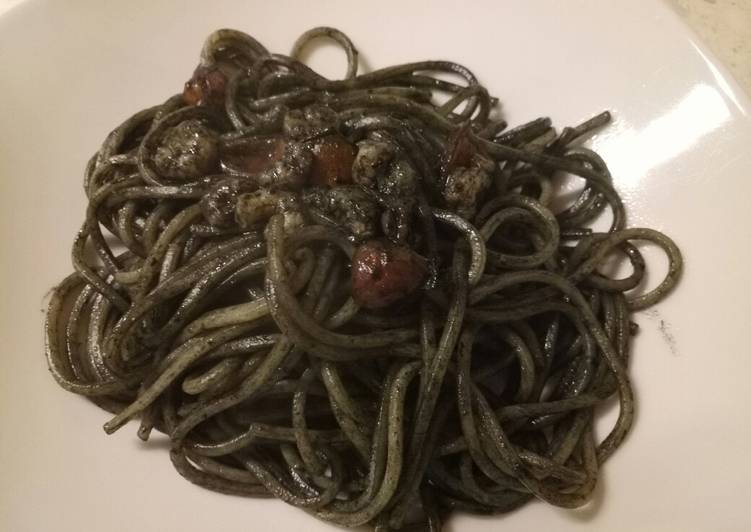 Recipe of Any-night-of-the-week Spaghetti nero di seppia