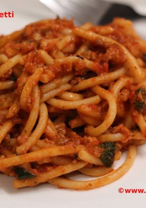 A picture of Vegetarian Spaghetti Bolognese.