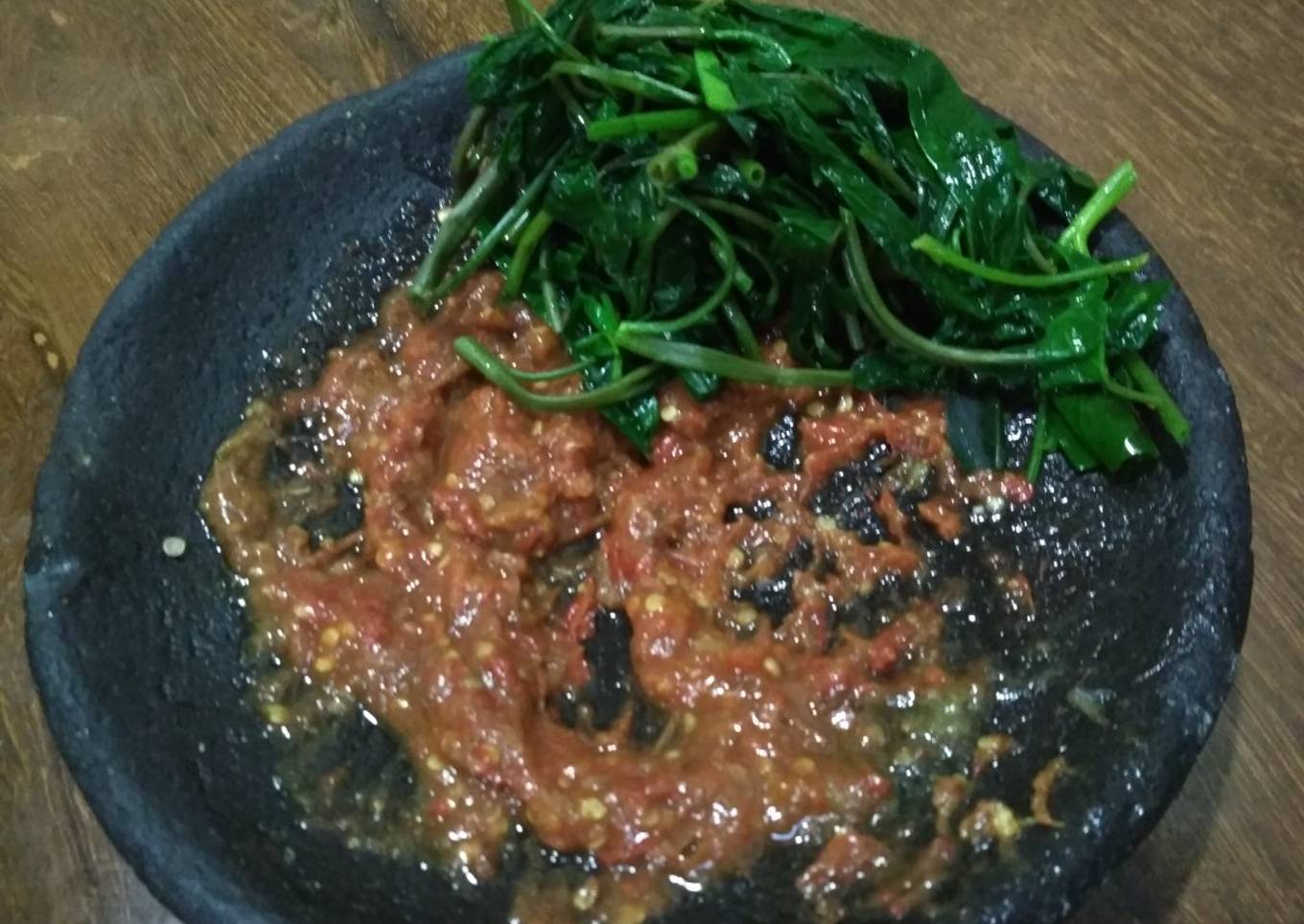 Sambel cemedeng daun kangkung������