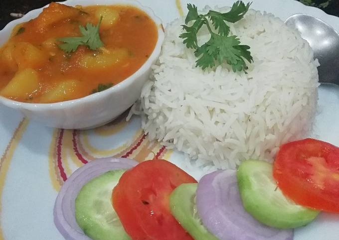 Rasedaar Aaloo with rice