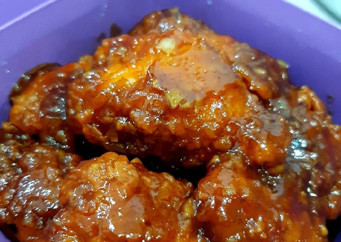 Bagaimana Membuat Korean Lava Sauce Fried Chicken Yang Menggugah Selera