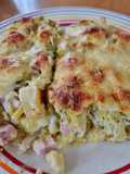 Kasseler-Lauch-Auflauf mit Kartoffelbrei