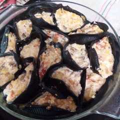 Una foto de Conchiglioni relleno con champignones y ricota