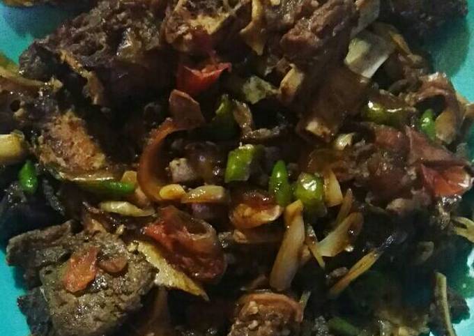 Cara Gampang Membuat Tumis sapi bumbu sate yang Enak Banget