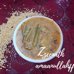 Khatti Moong Dal with Drumsticks A picture of Khatti Moong Dal with Drumsticks.