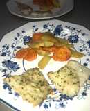 Bacalao al horno con patatas y batatas