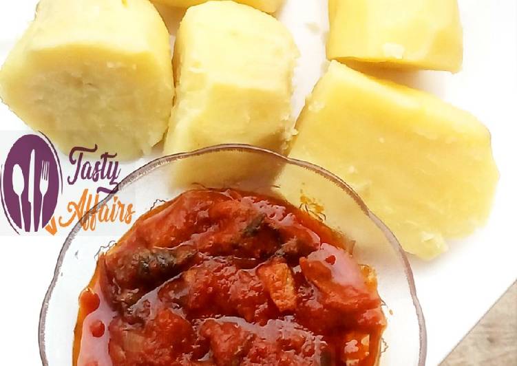 Sweet potatoes and dry fish stew