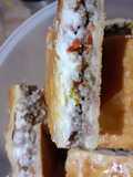 Torta de carne picada puerro salsa blanca