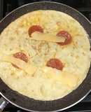 Crepe de Huevos con Salami y Cheddar