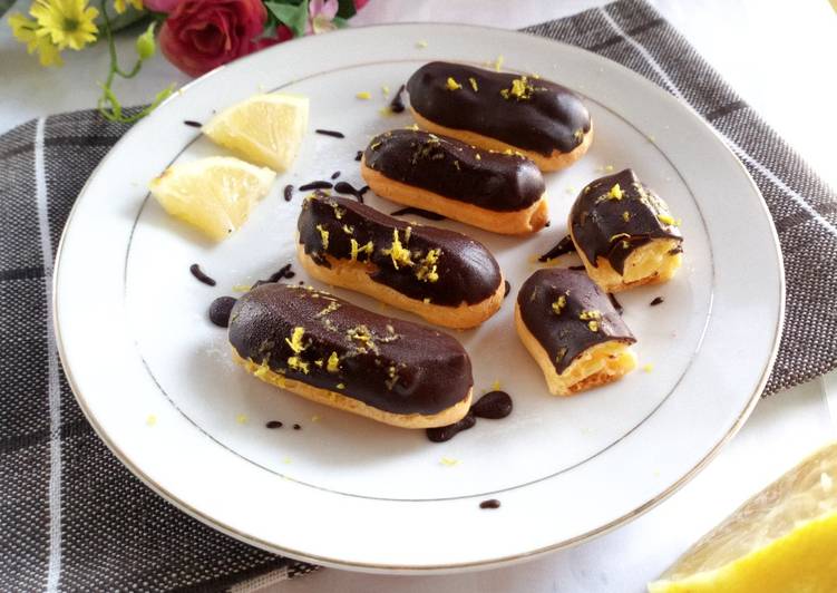 Chocolate Lemon Eclairs
