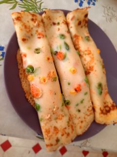 Sonka krémmel töltött indiai zöldséges palacsinta recept fotója