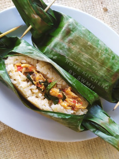 Foto resep Nasi bakar isi ayam suwir kemangi
