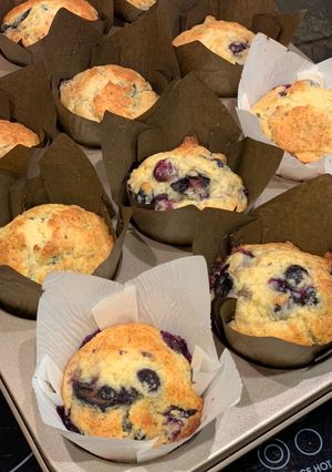 รูปของ บลูเบอร์รี่มัฟฟิน เพื่อสุขภาพ Healthy blueberry muffins