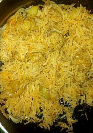 صورة لوصفة ☆أرز بسمتي بكفتة الدجاج