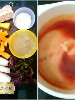 Foto resep MPASI - 7M+ Bubur Sayuran Kuah Bayam Merah