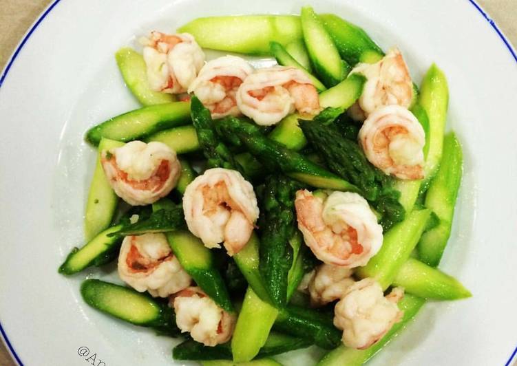 Tumis udang &amp; asparagus,masakan rumahan