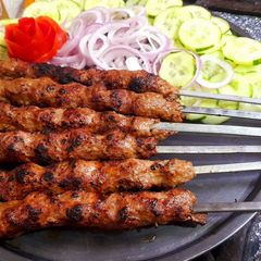 A picture of Motton seekh kabab.