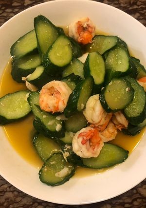 小黃瓜炒蝦仁 的食譜成品照片