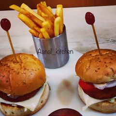 A picture of Aloo tikki burger.