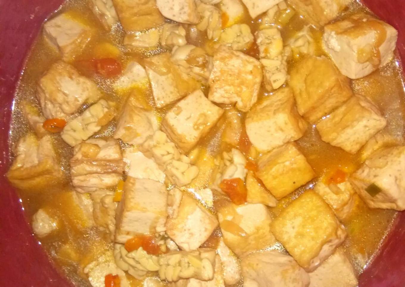 Tahu tempe kuah asam manis mudah, murah, enak